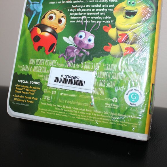 3/$55❤️new sealed Disney Pixar A Bug's Life 1998 clamshell VHS rare Flik cover - Picture 5 of 6